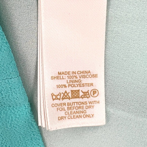 KATE SPADE Dress Womens 2 Turquoise Cordette Crepe Shift Giverny Blue Mini Short - Picture 10 of 16